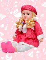 PlayVista Toy Dolls Baby Dolls For Girls Cute Pink Huggable Singing Song and Poem Girl Doll Soft Toy for Baby Girl/Kids | Stuffed Soft Doll
