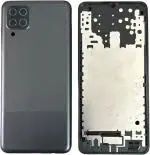 Imbi Samsung Galaxy M12 Black Plastic Replacement Housing Full Body With Middle Frame And Side Key Full Panel (Set Of 1)