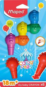 Maped Color'Peps Plasticlean - Plastic Crayons x 6 Baby Crayons Pack of 3 863106