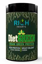 Rich Inserts Diet Green 100% Natural Vegan Protein Pure protein (Pea Protein Isolate) formula for Faster absorption No Additives (Milk Delight) 500Gram