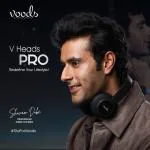 Voods V Heads - Pro Extra Bass, Multifold Design,Over Ear Wireless Headphones with Mic, 40mm Dynamic Audio Driver with Extra Bass, IP65, Multi Device Connect, Low Latency, BT 5.3, 120hrs Playback Time (Black)