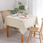 Prozone White Solid Jute Rectangular Table Covers for Dining Tables (85 x 50 inch)