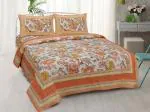Adelia 240 TC COTTON JAIPURI ETHNIC BEDSHEET DOUBLE KING SIZE BED BEDSHEET (93*108INCH) WITH PILLOW COVERS (49*69CM)