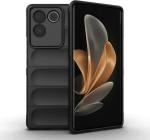 MOZETTE Back Cover for iQOO Z7 Pro 5G (Black, Dual Protection, Silicon, Pack of 1)