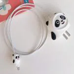 RUPELIK (20W Apple Charger Case Whit Panda) Cartoon 3D Design Protective Case Cover for 20W / 18W iPhone USB-C Power Adapter Charger, Cute Cartoon Lightning Data Cable Case Cover for iPhone Charger Designer Case Cover
