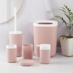 Kookee Acrylic Bathroom Accessories Set of 6 Light Pink Bath Set for Home