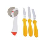 FIRST FRONT Stainless Steel Apex Pizza Cutter With 3 Pcs Pallet Knife Set and (Multicolour, Pack of 2)