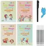 Ukrainez Sank Magic Practice Copybook For Kids Fade Pen 4 Books, 4 Riffile, 1 Grip, 1 Cover