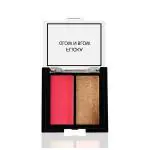 Flicka Glow N Blow Blusher & Highliter Pink/Gold ,contour palette | face and cheeks blusher palette -Shade 01 ( Highspirit) for Face Makeup, Chemical & Paraben Free 3.2gm