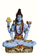 Daksh Enterprises Marble Dust Lord Shiva Idol for Home & Office Temple Puja Decorative Showpiece - 18 cm  (Marble, Multicolor)