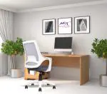 MRC Executive Mono Mesh Mid-Back Ergonomic Office Chair | Study Chair | Revolving Chair (Grey & White)