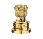 DSH Brass Ashoka Stambh Indian Emblem Four Lions Satyamev Jayete National Flag Embelled.