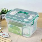 4tens First Aid Box Medicine Organizer Transparent Storage Box Container Family Medical Kit
