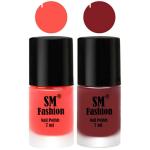 SM FASHION Long Lasting Nail Polish | Nail Paint Combo 7 ml Each) - Set of 2 Baby Pink-Plum