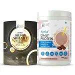 FYTIKA HEALTHCARE PRODUCTS Ultimate Strength Combo - Fytika Shuddh Shilajit Gold and Silver Resin - 20G + Daily Protein Powder Chocolate Flavor - 400G | For Men and Women