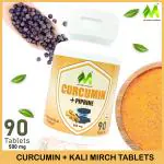MY HERBAL REMEDIES CURCUMIN + PIPERINE TABLETS FOR ANTI-INFLAMMATORY PROPERTIES | ANTIOXIDANT EFFECTS | JOINT HEALTH | DIGESTIVE HEALTH | 500MG/90 TABLETS