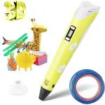 3 idea Imagine Create Print eSun 06A 3D Printing Pen Professional | Strong Body | LCD Display | Supports PLA /ABS Filament (Yellow)
