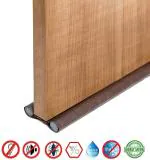 See Inside Under Door Draft Guard Cover Stop Light Dust Cool Air Escape Protector Door Draft Guard Cover Light Dust Escape Protector Floor Mounted Door Stopper Floor Mounted Door Stopper (Brown)