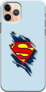 CustomEra Apple iPhone 11 Pro Multicolour Blue Superman Logo Design Polycarbonate Hard Case Back Cover
