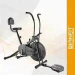 BIONFIT Fitness is Bliss | Air Bike Exercise Cycle For Home | With Twister & Back Support | Moving Handle Dual-Action Stationary Exercise Bike (Black)