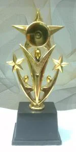 JJH Gold Fiber Three Human Three Star Medium Trophy, 9 X 4 X 2.5 Incjes