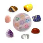 Divinity Crystals 7 Chakra Healing Stone Set With Selenite Charging Disc (Set Of 8)