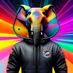 Love Creation A4 Size poster print for creative wall art- astronaut-elephant-graffiti-print-6347(Non Sticker)