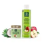 Apple Cider Vinegar Shampoo & Coconut Oil Combo, Suitable for All Hair Types, 100% Organic, Sulphate & Paraben Free, (Shampoo 250ml + Oil 200ml)