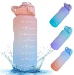 Grofilo Multicolor Plastic Water Bottle With Straw, 2 L
