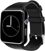 Reepud X6 Multi functional Bluetooth calling Smartwatch touchscreen watch (Black Strap, free size)