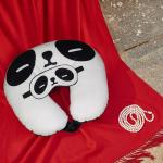 Lushomes neck pillows and eye masks, Black & White Smooth Velvet Neck Travel Pillow and Eye mask (Cervical Pillow, Pack 2, 12 x 12 inches) (White - Black)