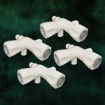 CUROVIT Angle Valve Polo 2 in 1 PVC Tap 4 PC for Bathroom Kitchen PVC Plastic Water Tap for Supply of Geyser Basin tap English seat (Set of 4), Off White