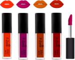 OUR BEAUTY Multicolor Kiss Proof Velvet Matte Liquid Lipstick 02, 16 Ml (Pack Of 4)