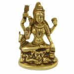 Kalarambh Brass Shiv Ji For Home Office Handicraft Art - 3.1 x 2.6 x 4.9 Inch (L x W x H)
