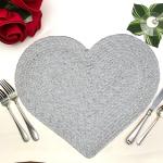 PACK OF 1 - HEART SHAPE POLYESTER PLACEMAT - TABLE MAT - DINNING TABLE MAT