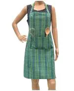 Cotton Apron 100% Cotton with Front Center Pocket with End Random Colour and , MultiColour (pack of 1)