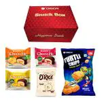Orion Turtle Shaped Masala Corn Chips, Chocopie Cookies & ORice - Korean Snacks Sampler Box