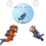 GIG BAZAAR-Aquarium Fish Tank Floating Cartoon Diver Cute Resin toy, Set of 2 Suitable for All Kinds of fish tanks Decoration Ornament Accessories