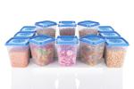 Leadder Kitchenware 1000ml Blue Airtight Plastic Container Set for Kitchen Storage ( Set Of 8)