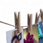 Vibhuti Crafts 1 Inch (Extra Small) Natural Wooden Pegs, Clips - (20 Mini)