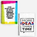 Whats Your Kick Idea & Creativity Inspired A5 Set of 2 Soft Cover Notebook 80 GSM Wiro Binding Notebook Single Line 160 pages Stylish Notebook D16