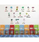 WOLPEP Multicolor Vinyl Tamil Letters Wall Sticker