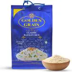GOLDEN GRAIN Classic Basmati Rice 10Kg Pack Offer | Long Grain With Rich Pleasant Aroma Everyday Basmati Rice | Whole Grain, Non-GMO 1121 Biryani, Pulao Rice | Chawal For Daily Cooking