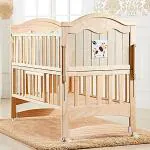 StarAndDaisy Natural Wood Nightingale Wooden cot crib Bed for Baby/Kids and Toddlers 0 to 5 Years Size: 120 X 60 cm
