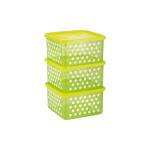 Joyo Fresia Container 4 (3 Pcs Set) Opaque Polka Ptd - Green