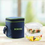 BOROSIL Glass Lunch Box Vertical 2 Containers (320ml X 2)