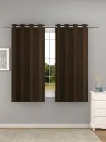 Raymond Home Sienna Solid 100 % Polyester Window Curtains with Rust Proof Stainless steel Eyelits