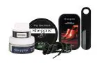 Sheppits Premium Shoe Shiner (Neutral), Shoe Polish (Black), Shoe Horn (Black), Shoe Cream, & Formal Shoes Laces (Black) Combo | Shoe Care Kit