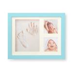 HomeCloud Footprint Hand Print Photo Frame Ink Pad Picture Frame Baby Shower Baby Memories Baby Gift Baby Foot Print Hand & Foot Print Photo Frame Child New Born Baby (Cly_Blue)