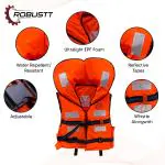 Robustt Polyster Fabric with EPE Foam Life Jacket for Adult- Safety Life Jacket along with Whistle for Swimming, Boating,Floating- Weight Capacity Upto 125 Kg(Pack of 1)